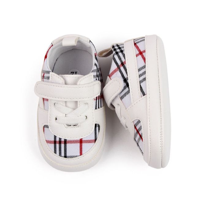 Pantofiori albi in carouri pentru baietei LID2772-1-p15