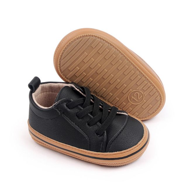 Pantofiori negri cu margini maro pentru baietei (marime disponibila: 6-9 luni (marimea 19 incaltaminte)) mdd2782-1-p13.6-9 luni (marimea 19 incaltaminte)