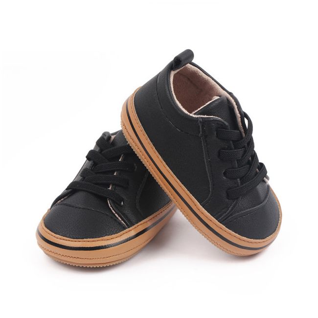 Pantofiori negri cu margini maro pentru baietei (marime disponibila: 6-9 luni (marimea 19 incaltaminte)) mdd2782-1-p13.6-9 luni (marimea 19 incaltaminte)