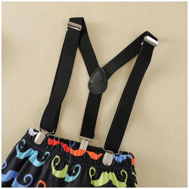 Costumas cu body pentru baietei - mustache (marime disponibila: 0-3 luni) lit0031.0-3 luni