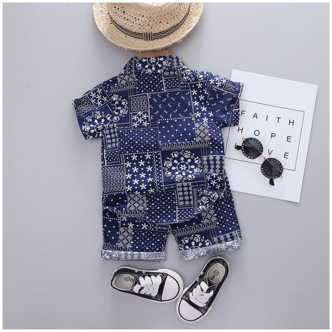 Costumas de vara pentru baietei - white prints (marime disponibila: 9-12 luni (marimea 20 incaltaminte)) mdxgsuc775-de4.9-12 luni (marimea 20 incaltaminte)