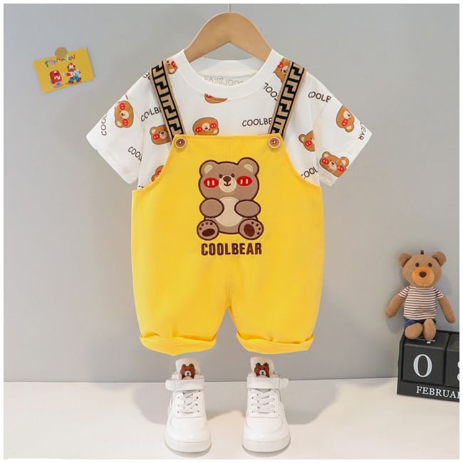 Costumas pentru baietei cu salopeta - Cool bears ADXQ1887-1-dg