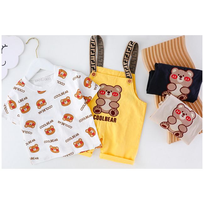 Costumas pentru baietei cu salopeta - Cool bears ADXQ1887-1-dg