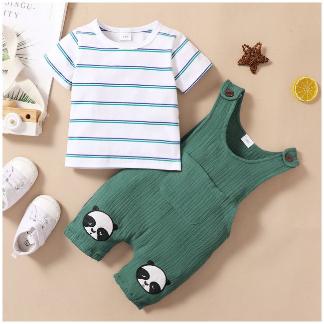 Costumas pentru baietei cu salopeta - panda (marime disponibila: 18-24 luni) lirz229-dg.18-24 luni