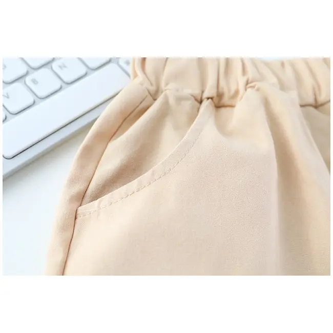 Costumas pentru baietei cu tricou si pantaloni scurti - Cream Bear ADXQ1882-1-dg