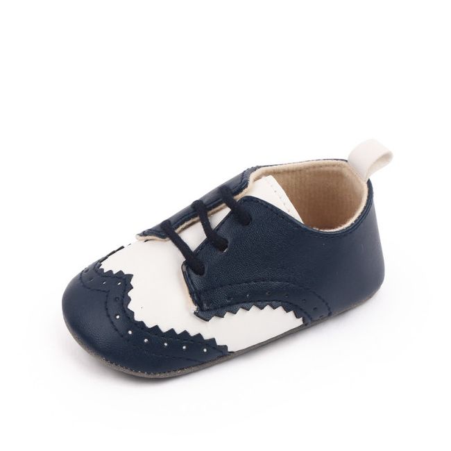 Pantofiori eleganti bleumarine cu insertie alba (marime disponibila: 6-9 luni (marimea 19 incaltaminte)) mbd2805-2-p1.6-9 luni (marimea 19 incaltaminte)