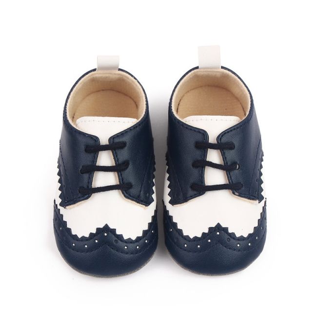 Pantofiori eleganti bleumarine cu insertie alba (marime disponibila: 6-9 luni (marimea 19 incaltaminte)) mbd2805-2-p1.6-9 luni (marimea 19 incaltaminte)