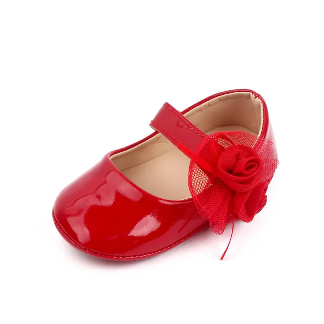 Pantofiori rosii din lac cu trandafiras (marime disponibila: 3-6 luni (marimea 18 incaltaminte)) mbd2768-1-p24.3-6 luni (marimea 18 incaltaminte)