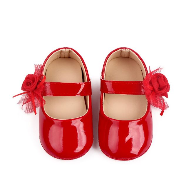 Pantofiori rosii din lac cu trandafiras (marime disponibila: 3-6 luni (marimea 18 incaltaminte)) mbd2768-1-p24.3-6 luni (marimea 18 incaltaminte)