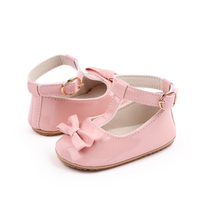 Pantofiori roz din lac cu inchidere pe glezna MBM22-6-1-p24
