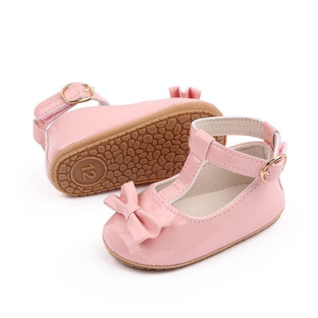 Pantofiori roz din lac cu inchidere pe glezna MBM22-6-1-p24