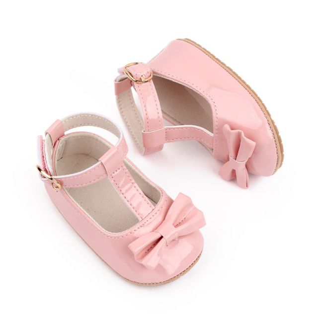 Pantofiori roz din lac cu inchidere pe glezna MBM22-6-1-p24