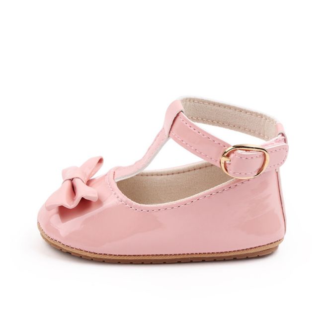 Pantofiori roz din lac cu inchidere pe glezna MBM22-6-1-p24