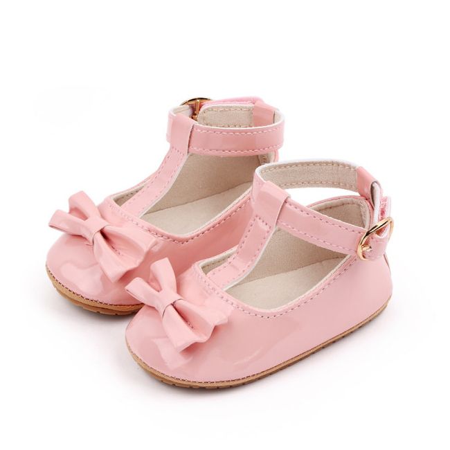 Pantofiori roz din lac cu inchidere pe glezna MBM22-6-1-p24