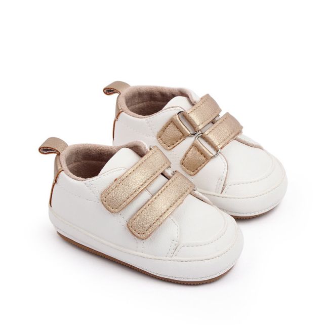 Adidasi albi cu barete aurii (marime disponibila: 3-6 luni (marimea 18 incaltaminte)) mdd2788-3-p10.3-6 luni (marimea 18 incaltaminte)