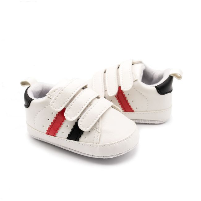 Adidasi albi cu dungi laterale - white (marime disponibila: 3-6 luni (marimea 18 incaltaminte)) mbd9802-5-ac40.3-6 luni (marimea 18 incaltaminte)
