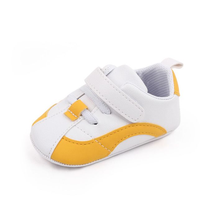 Adidasi albi cu galben cu sireturi si bareta cu arici (marime disponibila: 9-12 luni (marimea 20 incaltaminte)) libb222-2-p22.9-12 luni (marimea 20 incaltaminte)