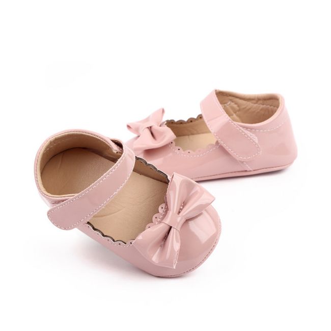 Pantofiori roz din lac cu margini dantelate (marime disponibila: 0-3 luni) mbd2787-2-p22.0-3 luni
