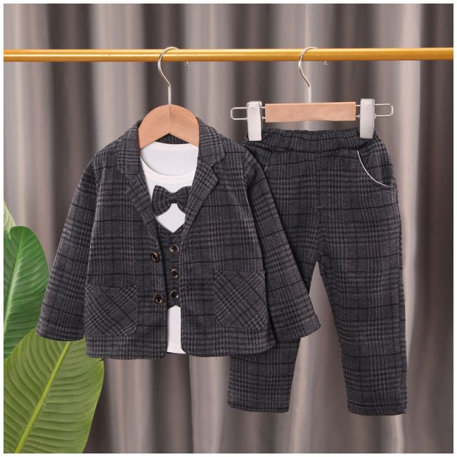Costum elegant gri petrol pentru baietei (marime disponibila: 18-24 luni) liddtz105-2-de2.18-24 luni