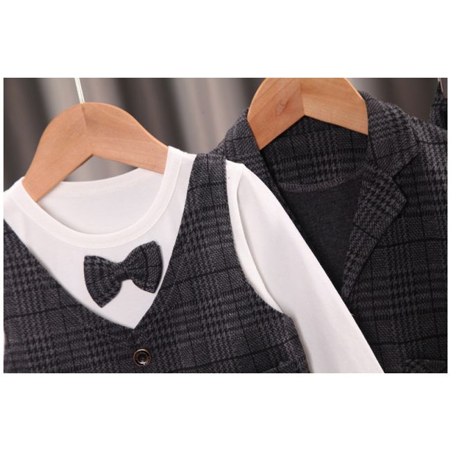 Costum elegant gri petrol pentru baietei (marime disponibila: 18-24 luni) liddtz105-2-de2.18-24 luni