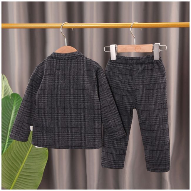 Costum elegant gri petrol pentru baietei (marime disponibila: 18-24 luni) liddtz105-2-de2.18-24 luni