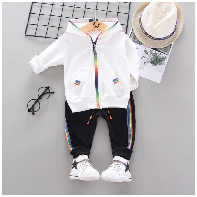 Trening alb cu negru - rainbow (marime disponibila: 9-12 luni (marimea 20 incaltaminte)) mbxh-f-11-dg2.9-12 luni (marimea 20 incaltaminte)