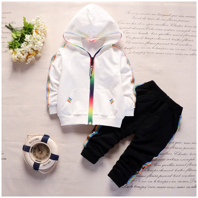 Trening alb cu negru - rainbow (marime disponibila: 9-12 luni (marimea 20 incaltaminte)) mbxh-f-11-dg2.9-12 luni (marimea 20 incaltaminte)