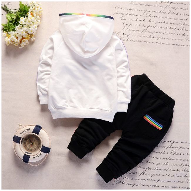 Trening alb cu negru - rainbow (marime disponibila: 9-12 luni (marimea 20 incaltaminte)) mbxh-f-11-dg2.9-12 luni (marimea 20 incaltaminte)