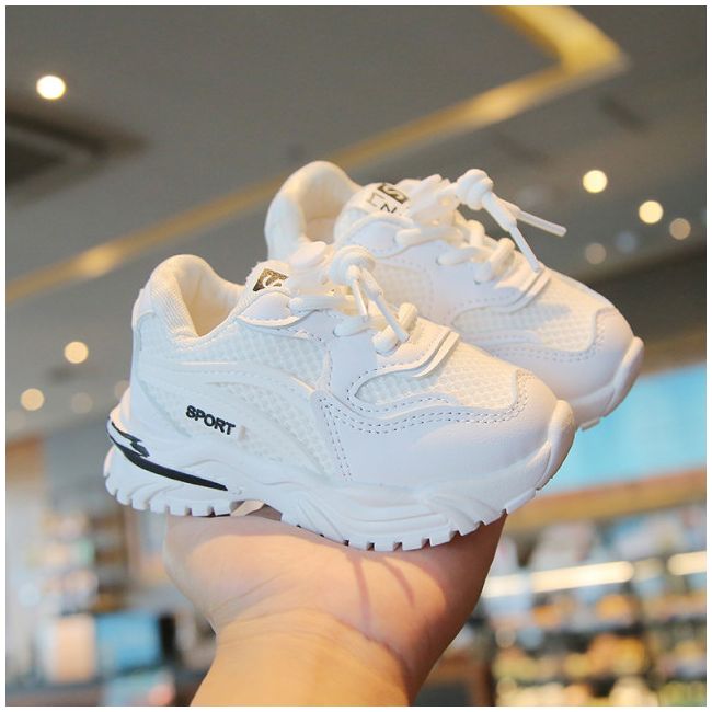 Adidasi albi pentru copii - sport fashion (marime disponibila: marimea 25) mdty127-2-sa44.marimea 25