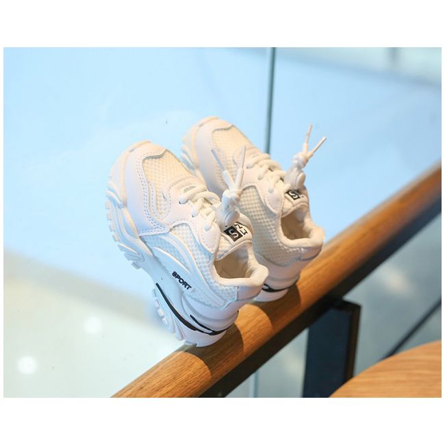 Adidasi albi pentru copii - sport fashion (marime disponibila: marimea 25) mdty127-2-sa44.marimea 25