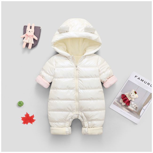 Combinezon alb sidefat din fas pentru bebelusi (marime disponibila: 3-6 luni (marimea 18 incaltaminte)) mbtlyr01-1.3-6 luni (marimea 18 incaltaminte)