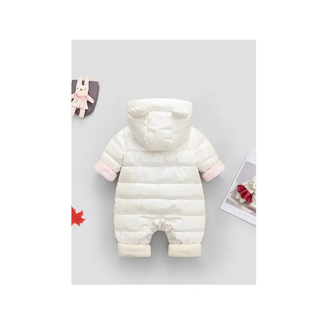 Combinezon alb sidefat din fas pentru bebelusi MBTLYR01-1