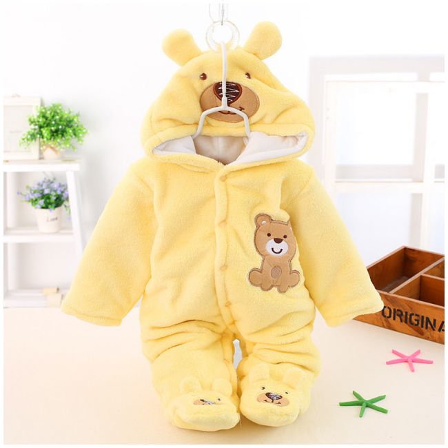 Combinezon plusat galben - teddy (marime disponibila: 6-9 luni (marimea 19 incaltaminte)) mdjs014-3.6-9 luni (marimea 19 incaltaminte)
