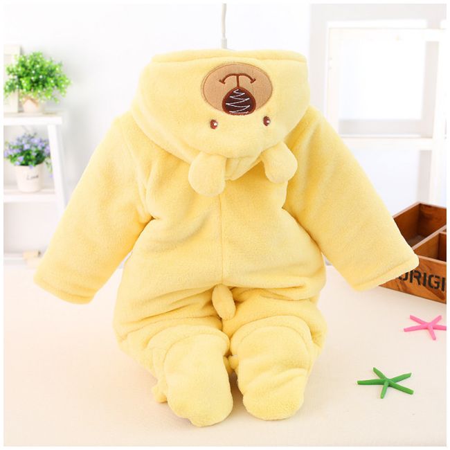 Combinezon plusat galben - teddy (marime disponibila: 6-9 luni (marimea 19 incaltaminte)) mdjs014-3.6-9 luni (marimea 19 incaltaminte)