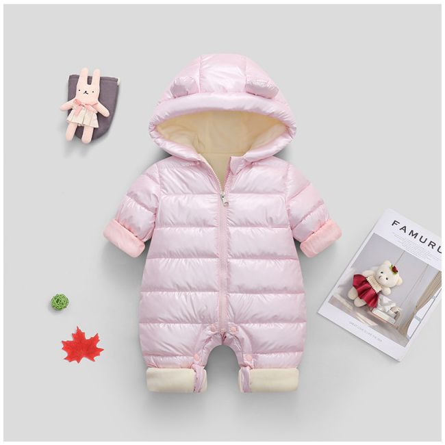 Combinezon roz sidefat din fas pentru fetite (marime disponibila: 3-6 luni (marimea 18 incaltaminte)) mdtlyr01-4.3-6 luni (marimea 18 incaltaminte)