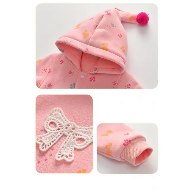 Salopeta captusita roz somon pentru fetite - Fundite colorate MDQ6214-2