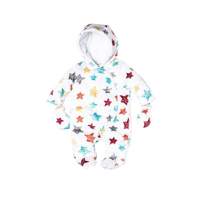 Combinezon plusat - Stelute multicolore (Marime Disponibila: Nou nascuti) - DKWZebra6