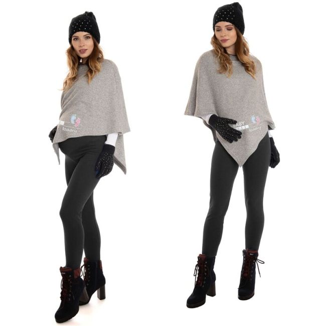 Qmini - Colanti pentru gravide, Cu talie speciala, Din 95% bumbac si 5% spandex, Pentru perioada rece, Black, Masura S BYNQM_Legginsclassic line_S