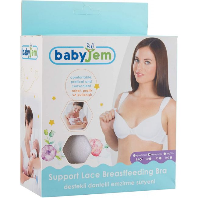 Sutien pentru alaptat cu dantela BabyJem (Culoare: Negru, Marime: 80) JEMbj_2229