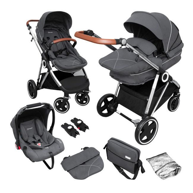 Babygo - carucior 3 in 1 halime  – cadru silver  bbbbgo-74112