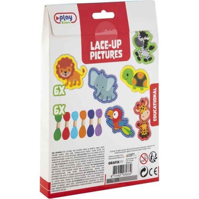 Joc creativ de cusut cu 6 figurine Grafix GR100044 BBJGR100044_Zoo