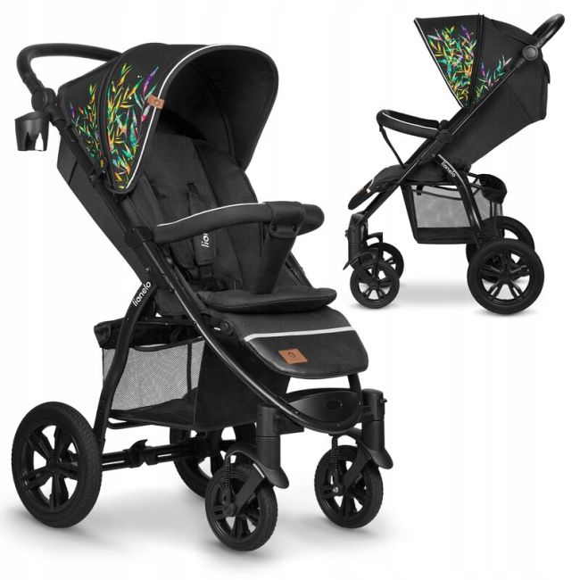 Lionelo - Carucior sport Annet Tour Dreamin, Editie Limitata, De la nastere, UPF 50+, Cu maner reglabil, Plasa de tantari, Suport biberon, Saculet pentru picioare, Pana la 22 kg, Negru BYNLO-ANNET_TOUR_DREAMIN