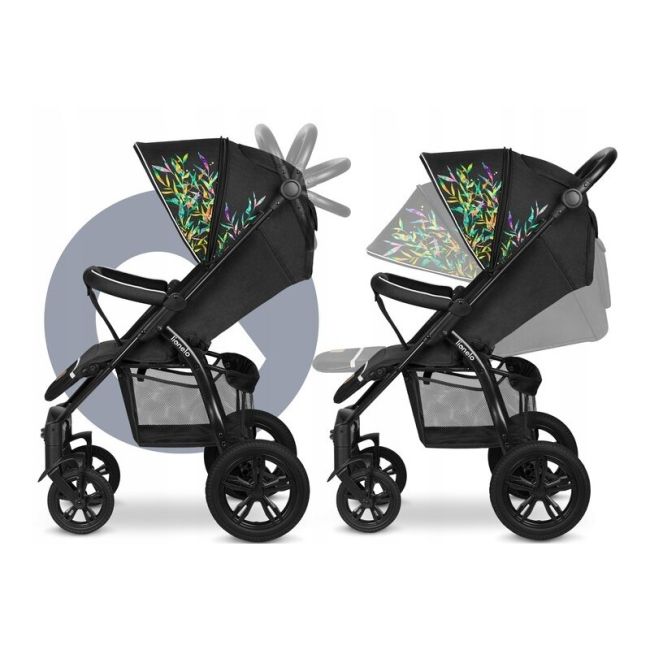 Lionelo - Carucior sport Annet Tour Dreamin, Editie Limitata, De la nastere, UPF 50+, Cu maner reglabil, Plasa de tantari, Suport biberon, Saculet pentru picioare, Pana la 22 kg, Negru BYNLO-ANNET_TOUR_DREAMIN