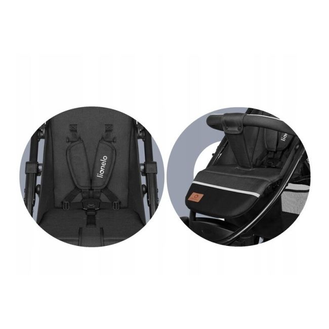 Lionelo - Carucior sport Annet Tour Dreamin, Editie Limitata, De la nastere, UPF 50+, Cu maner reglabil, Plasa de tantari, Suport biberon, Saculet pentru picioare, Pana la 22 kg, Negru BYNLO-ANNET_TOUR_DREAMIN