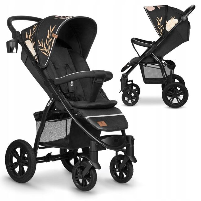 Lionelo - Carucior sport Annet Tour Lovin, Editie Limitata, De la nastere, UPF 50+, Cu maner reglabil, Plasa de tantari, Suport biberon, Saculet pentru picioare, Pana la 22 kg, Negru BYNLO-ANNET_TOUR_LOVIN