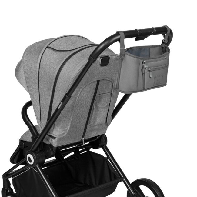 Lionelo - Geanta impermeabila pentru mamici si carucior, Little Cube, Cu 4 compartimente, Curea detasabila, Buzunar exterior detasabil, Gri BYNLO-LITTLE_CUBE_GREY
