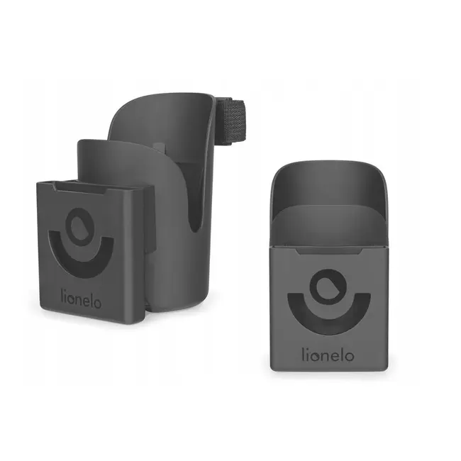 Lionelo - Suport universal pentru biberon/pahar si telefon Ove, Cu sistem de rotire 360, Negru BYNLO-OVE