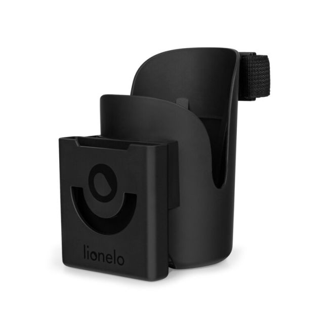 Lionelo - Suport universal pentru biberon/pahar si telefon Ove, Cu sistem de rotire 360, Negru BYNLO-OVE