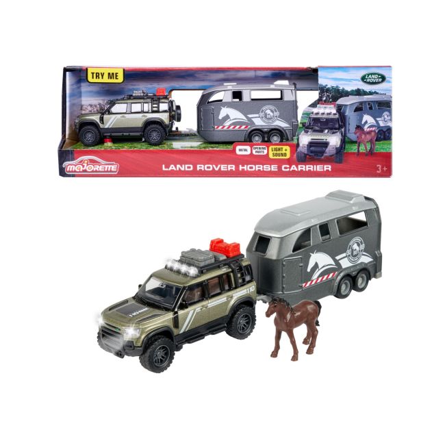 MAJORETTE LAND ROVER CU REMORCA PENTRU CAI VIV213776000