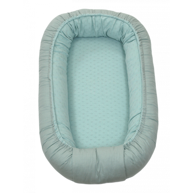 Suport De Dormit Babynest, Reversibil, 70x45 Cm, Bumbac Tricot Verde Pjb84261